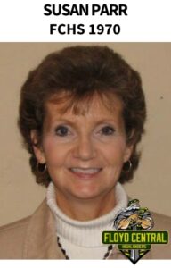 Susan Parr with FCHS logo