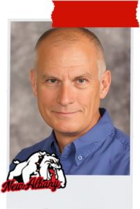 Jeffrey Pearl with NAHS Bulldog logo.