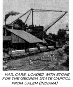 Rail Cars, Loaded with Stone from Georgia State Capital From Salem (Indiana_)